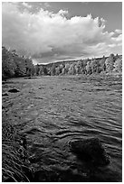 Penobscot River in autumn, late afternoon. Maine, USA ( black and white)