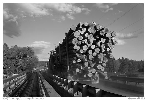 Truck carrying logs, Abol bridge. Maine, USA