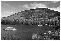 South Turner Mountain above Sandy Stream Pond in autumn. Baxter State Park, Maine, USA ( black and white)