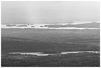 Distant lakes and forests. Baxter State Park, Maine, USA (black and white)