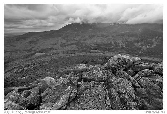 Katahdin and forests seen from South Turner Mountain. Baxter State Park, Maine, USA