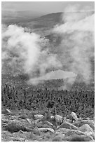 View from South Turner Mountain after the rain. Baxter State Park, Maine, USA ( black and white)