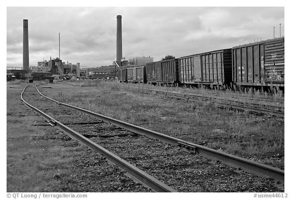 Railroad and mill, Millinocket. Maine, USA