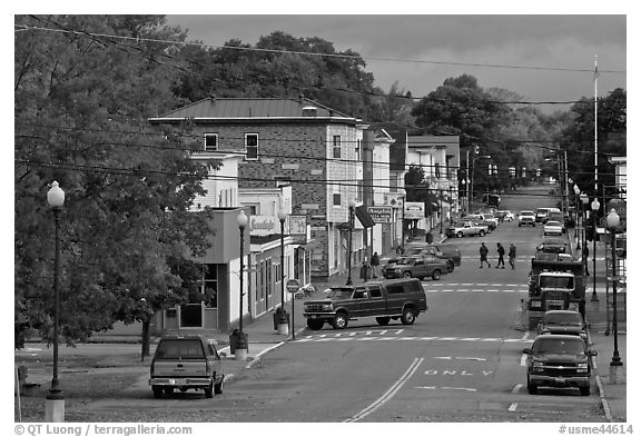 Main street, Millinocket. Maine, USA (black and white)
