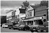 Businesses on main street, Millinocket. Maine, USA (black and white)