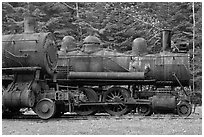 Lacroix steamers. Allagash Wilderness Waterway, Maine, USA (black and white)