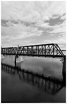 Railway bridge crossing Penobscot River. Bangor, Maine, USA ( black and white)