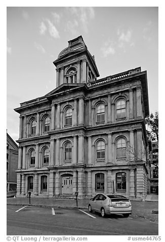 Historic custom house. Portland, Maine, USA (black and white)