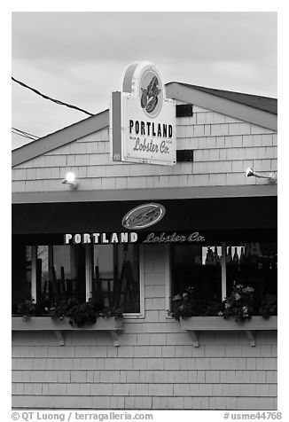 Lobster restaurant. Portland, Maine, USA (black and white)