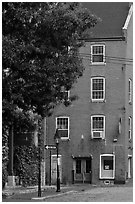 Brick building. Portland, Maine, USA ( black and white)
