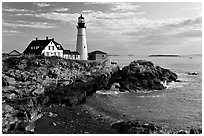 Portland Head Light Station. Portland, Maine, USA ( black and white)