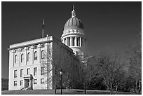 State Capitol of Maine. Augusta, Maine, USA ( black and white)