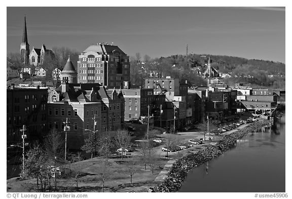 West side riverfront. Augusta, Maine, USA