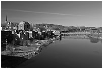 Kennebec River. Augusta, Maine, USA ( black and white)