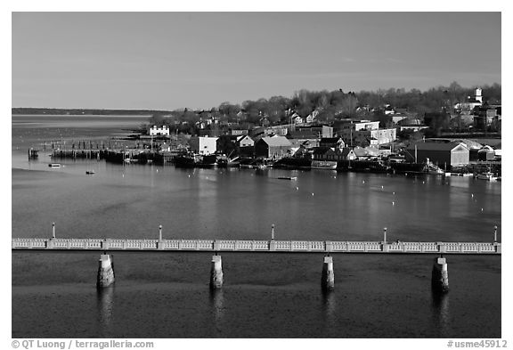 Belfast and Penobscot Bay. Maine, USA (black and white)