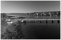 Belfast at the mouth of Passagassawakeag River. Maine, USA (black and white)