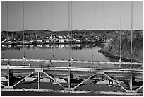 Waldo-Hancock Bridge and Buckport. Maine, USA (black and white)