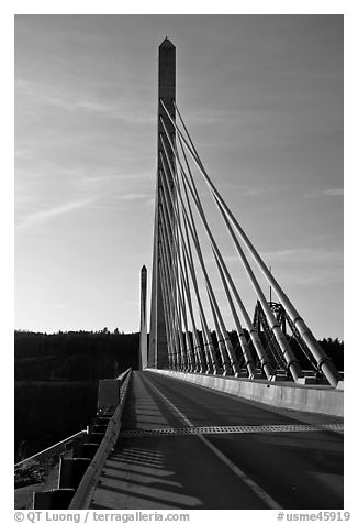 Penobscot Narrows Bridge from Verona Island. Maine, USA (black and white)