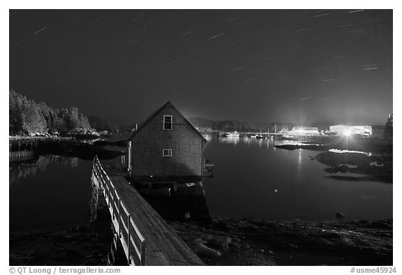 Lobster shack by night. Stonington, Maine, USA