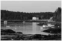 Harbor, dawn. Stonington, Maine, USA ( black and white)