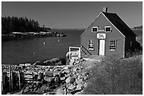 Red lobster shack. Stonington, Maine, USA ( black and white)