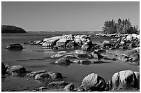 Boulders, Penobscot Bay. Stonington, Maine, USA (black and white)