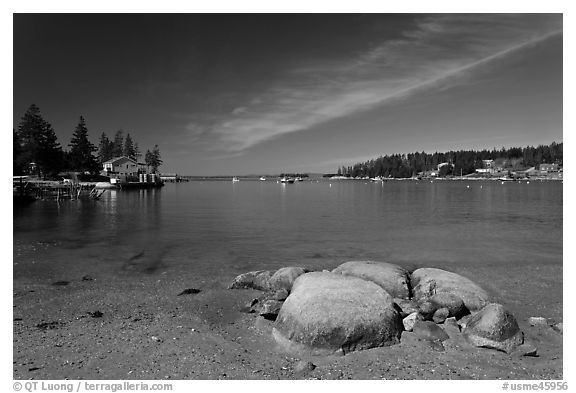 Burnt Cove. Stonington, Maine, USA (black and white)