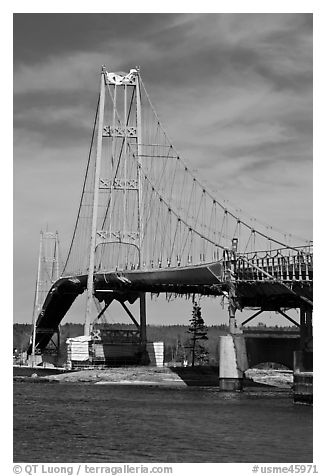 Suspension bridge between Little Deer Isle and mainland. Maine, USA