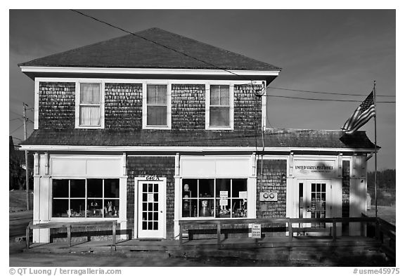 Post office. Corea, Maine, USA (black and white)