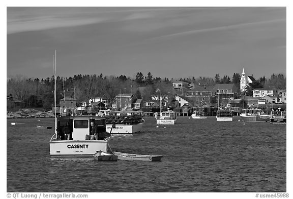 Traditional lobster fishing harbor. Corea, Maine, USA