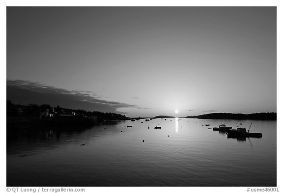 Sunrise. Stonington, Maine, USA (black and white)