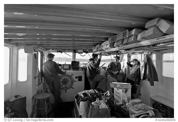 Aboard Isle-au-Haut mailboat. Isle Au Haut, Maine, USA