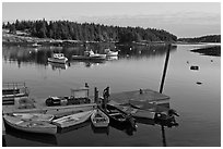 Harbor, early morning. Isle Au Haut, Maine, USA ( black and white)