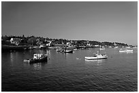 Lobster fleet, late afternoon. Stonington, Maine, USA ( black and white)
