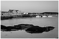 Harbor, late afternoon. Stonington, Maine, USA ( black and white)