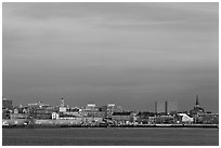 Skyline at sunrise. Portland, Maine, USA ( black and white)