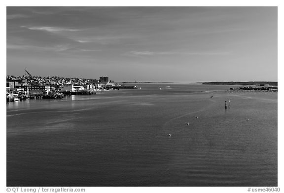 Portland harbor. Portland, Maine, USA (black and white)