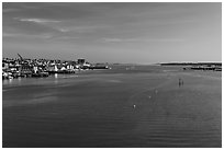 Portland harbor. Portland, Maine, USA ( black and white)