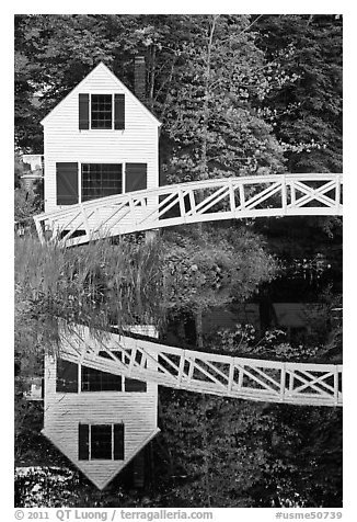 Somesville historical society house. Maine, USA (black and white)