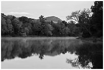 Desey Mountain reflected in East Branch Penobscot River. Katahdin Woods and Waters National Monument, Maine, USA ( black and white)