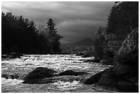Bald Mountain and Haskell Rock Pitch under stormy skies. Katahdin Woods and Waters National Monument, Maine, USA ( black and white)