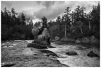 Haskell Rock. Katahdin Woods and Waters National Monument, Maine, USA ( black and white)