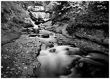 Sable falls in autumn, Pictured Rocks National Lakeshore. Upper Michigan Peninsula, USA (black and white)