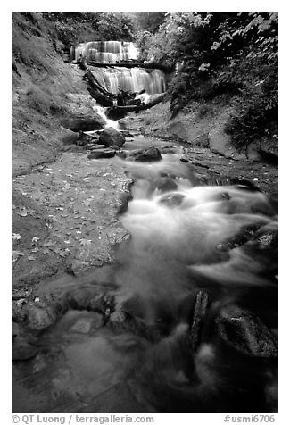 Sable Falls in autumn, Pictured Rocks National Lakeshore. Upper Michigan Peninsula, USA (black and white)