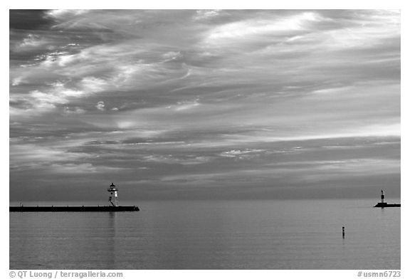 Harbor on Lake Superior at Sunset. Minnesota, USA