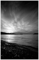 Lake Superior at Sunrise near Grand Portage. Minnesota, USA (black and white)