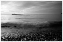 Lake Superior at Sunrise near Grand Portage. Minnesota, USA (black and white)