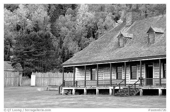 Historic Great Hall in Stockade site, Grand Portage National Monument. Minnesota, USA