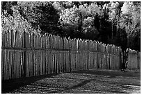 Fence, Grand Portage National Monument. Minnesota, USA (black and white)