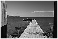 Pier on Lake Superior, Grand Portage National Monument. Minnesota, USA (black and white)